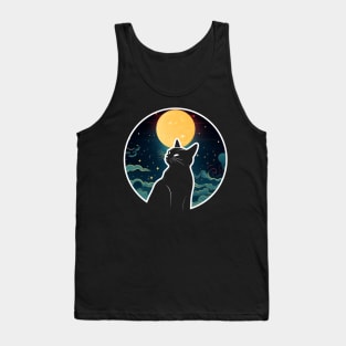 The Black Cat and the Moon Tank Top